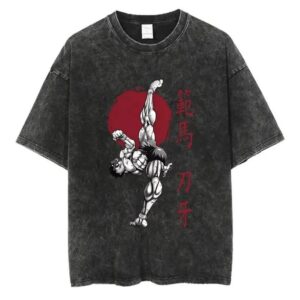 100% cotton t shirt with vintage wash anime print