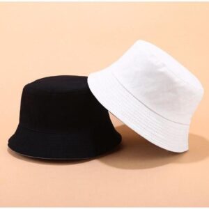 Bucket Hat black and white in round shape