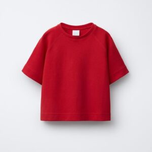 Crimson Boxy Crop Tee.