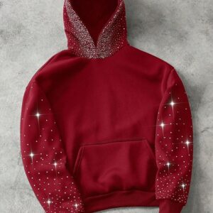 Red rhinestone hoodie
