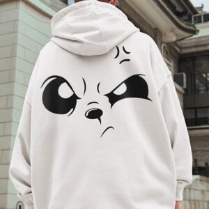 cartoon graphic hoodie in white